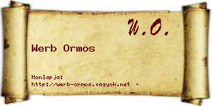Werb Ormos névjegykártya